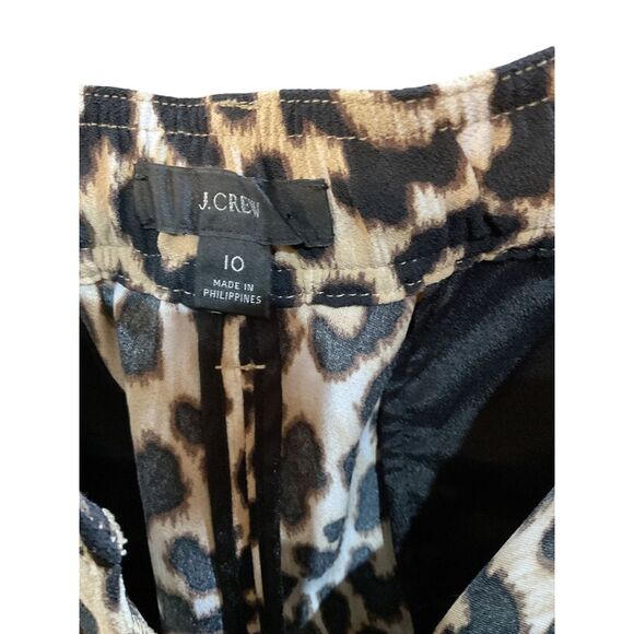 J.Crew Leopard Print Wide-Leg Pants Casual Chic Animal Pattern Size 10 - Picture 3 of 3